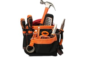 TUHNHGD Ceinture Porte Outil, Porte Marteau Ceinture, Ceinture Avec Poche, Sac à Outils RéGlable Oxford à Pour Bricoleurs, Constructeurs Et éLectriciens (2)