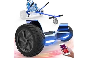 FUNDOT Hoverboards with seat,All terrain Hoverboards with hoverkart,8.5 inch Self Balancing Scooter go kart,Off-Road Hoverboards with Bluetooth Speaker,APP,LED,Powerful Motor,Gift for Children Adults