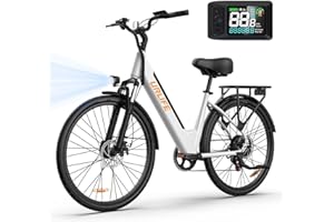 URLIFE Bici Elettrica Per Adulti Da 26", Bicicletta Elettrica con display LCD, 7 Velocità Batteria Rimovibile 36V 13Ah Autonomia di 80 km, E-bike Per Pendolari Urbani