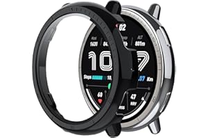 FDHYFGDY Hülle für Amazfit Active 2 44mm, Rundum PC Schutzhülle mit Displayschutz, Schutzfolie Kompatibel mit Amazfit Active 2 44mm - Schwarz