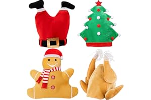 REDSTAR FANCY DRESS 4pc Novelty Christmas Hats Adult - Novelty Christmas Hat Pack for Adults and Kids - Fun Silly Xmas Headwear as Xmas Party Props - Fun Festive Headwear as Festive Photo Booth Props
