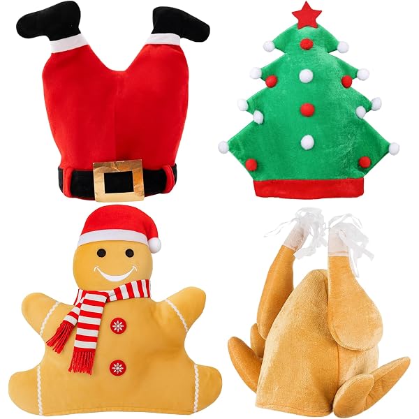 Set 12 Pezzi Accessori Natale – 4 Cerchietti, 4 Cappelli Babbo Natale E 4 Occhiali Da Festa, Decorazioni Fai Da Te Per Capodanno
