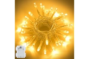 Etopgo Fairy Lights, 3M 30 LED Warm White Christmas Fairy Lights with 6h Timer, IP65 Waterproof Battery Operated String Lights for Indoor Outdoor Christmas,Home Decorations