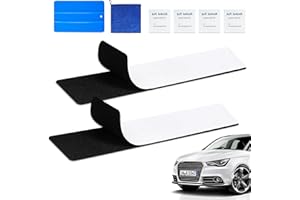 WUFANC 2 Pezzi Porta Targa Auto Senza Cornice, Portatarga Macchina | Supporto Targa Automobile | Nastro Invisibile a Strappo, Portatarga Per Tutti I Veicoli Standard