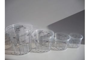 CAR SYSTEM Mischbecher Lackmischbecher in versch. Größen mit Skala (4 Stück im Set)