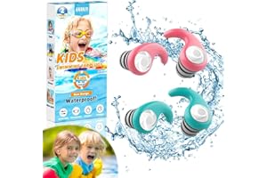 ANANJY Tapones para los Oídos para Natación para Niños (4-12 años) -2 Pares de Tapones de Silicona Suave Reutilizables para Nadar, Perfectos para el Surf, la Piscina, la Ducha y Otros Deportes Acuáticos