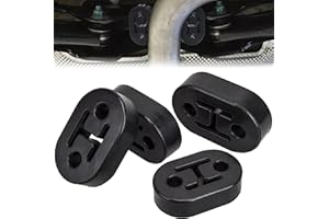 ANBOO 4 Piezas Soporte De Escape De Goma Negro, Silencioso Bloque De Escape, Percha De Escape, Soporte De Escape Universal De Coche 2 Agujeros 12mm, Adecuado Para La Mayoría De Coches