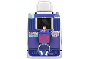 Annmore Car Organiser with Bag for Toniebox Starter Set, Backrest Protector for Children with Holder for 10 Inch Tablet, Car Seat Protector Back, Back Seat Protector, Blue, Pack of 1
