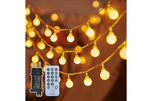 TAIYONGKANG Guirlande Lumineuse 25m, blanc chaud 200 LEDs, avec prise et télécommande, 8 Modes avec Télécommande, étanche IP44, pour extérieur et intérieur jardin, balcon, fête, mariage, pavillon, Mariage, Déco