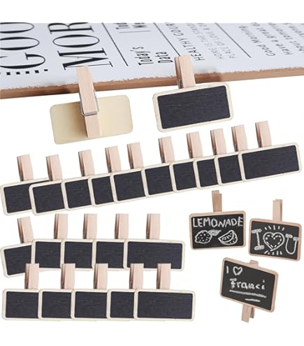 50Pcs Labels With Clips Mini Chalkboard Signs With Clip, Chalk Labels For Baskets