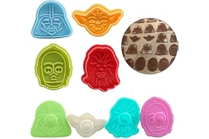 Hpamba Formine Biscotti Stampini Fondant Cookie Cutters Stantuffi Formine per Biscotti di Forma Geometrica Mini Tagliabiscotti per Pasticceria Tagliabiscotti Grande per Halloween Star Wars 8 Pezzi