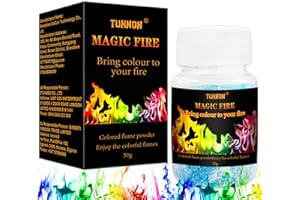 TUKNON Feu Mystique en Poudre, Feu Mystique, Poudre pour Colorer Les Flammes, Feu Multicolore et Mystique, Usage Extérieur Camping ou Jardin, Convient pour Halloween Et Noël, 50g