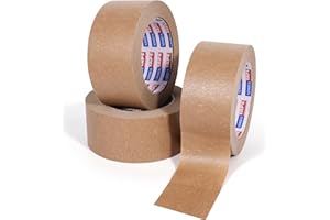 ADHES TAPE PURSUIT OF PERFECTION ADHES Nastro da imballaggio in carta kraft, nastro adesivo per pacchi, nastro da imballaggio in carta kraft, Nastro adesivo Ecologico in Carta marrone, riciclabile, marrone, 50 mm x 40 m, 3 rotoli