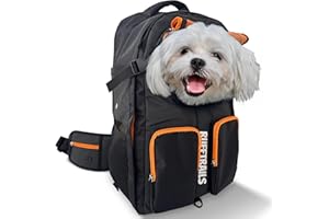 Miracle Pets Rufftrails Mochila para Perros de Senderismo - hasta 9kg - Mochila Transportin Perro Pequeño Impermeable con Correa de Seguridad, Buena Ventilación, Viajes y Senderismo