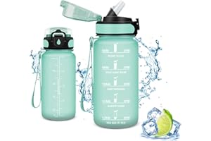 Vikastar Gourde Sport, Gourde avec paille 500ml / 1000ml / 1,5L, sans BPA, Étanche & Réutilisable