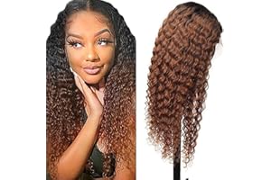 Hxxcoup Lace Wig Pelucas Mujer Pelo Natural Humano Marrón Larga Peluca Cabello Natural Glueless Wig Human Hair Wig 4x1 Lace Front Wig 1B30 Brown Ombre Wig Ombre Peluca Afro 26 Inch