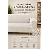 Bohem Desen Jakarlı 3 Kişilik Kanepe &Ouml;rt&uuml;s&uuml; | Lastikli Koltuk &Ouml;rt&uuml;s&uuml; |&ccedil;ekyat &Ouml;rt&uuml;s&uuml;| koltuk kılıfı (taş gri)