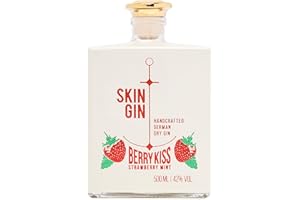 ‎SKIN GIN Skin Gin | Handcrafted German Gin | Berry Kiss | Manufaktur Gin aus dem Alten Land | Erdbeere, marokkanische Minze, Zitrusfrüchte | 42% 500ML