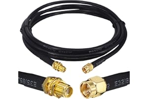 Boobrie 2M Cable Coaxial SMA Macho a SMA Hembra RG58 Mejorado Cable de Antena WiFi SMA Cable de Extensión del Alargador WiFi 3G 4G LTE de Baja Pérdida Enrutador LAN Inalámbrico GPS (No para TV)