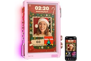 Divoom Times Frame-WiFi Transparent Digital Photo Frame 10.1" 64GB, Photo & Video Sharing (No Subscription or Fees), Easy to Use, 400+ Clock Faces, Digital Calendar, Gift for Friends & Family Pink
