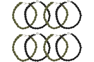 Aestustheri 8Pcs Military Boot Straps - Twisters Army Ties - Elastic Pant-Leg Bands - Trouser Clips with Metal Hooks - For Outdoor Activities (Black,Green)