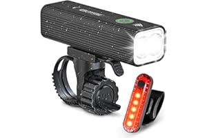 EBUYFIRE Ensemble Lumière Vélo Rechargeable USB, Phare de Vélo Super Lumineux avec Feu Arrière, 5200mAh Feux Avant de Vélo à Affichage numérique LED étanche IPX5 pour Tous Les vélos