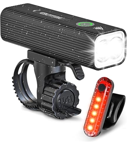 Kit Luci Bici USB Ricaricabile 1000 Lumen - Fanale Anteriore E Posteriore IP65 Impermeabile Per Ciclismo Notturno - Foto 2