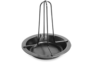 Fackelmann Torrefazione per pollo, con ciotola, supporto verticale con padella, per forno, arrosto verticale per pollame, 4 x 18 x 22 cm, nero