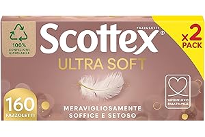 Scottex Ultra Soft Box Fazzoletti, 2 Box da 80 Fazzoletti