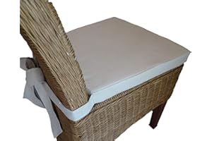 PEHVDKUQ Schleife mit Kissen Hochwertiges Baumwolle Korbweide stuhlkissen/Gartenstuhl Kissen Sitzkissen 44 x 40 x 5 cm (Ecru)