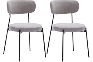 Duhome Zestaw krzeseł do jadalni z metalowymi nogami, toaletka, krzesło 2 szt., krzesło kuchenne, krzesło tapicerowane, krzesło dla gości, do kuchni, jadalni, salonu, sypialni, kolor szary