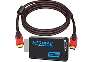 Mueuton Adattatore Wii HDMI, Convertitore Wii HDMI, Con Cavo HDMI Ad Alta Definizione Da 1.5m Supporto Tutte Le Modalità Di Visualizzazione（720P/1080P