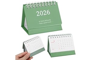 TYQOUR Mini kalendarz na rok 2026, mały kalendarz stołowy 2026, mały kalendarz biurkowy, planer rodzinny