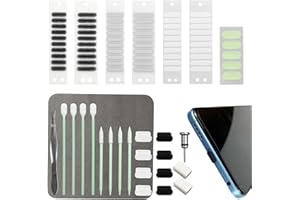 Jiehaojia Handy Staubschutz Kit 87 Stück Geeignet für mit Typ-C-Geräte, Staubdichter Netz-Aufkleber Fluoreszierender Schutzfilm Staubstopper Staubstecker-Organizer