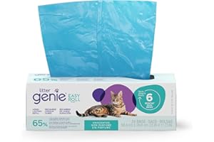 Litter Genie Easy Roll Refill | Cat Litter Refill Bags | 24 Tear-Off Bags | Lasts Up to 6 Months | 65% Recycled Plastic | Zero Plastic Packaging | Fits Litter Genie Easy Roll & Platinum Pails