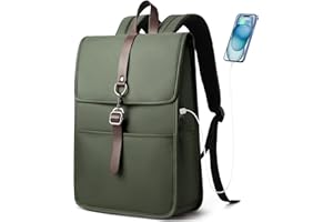 HEROIC KNIGHT Sac à Dos Ordinateur 15.6 Pouces avec Port de Charge USB, Cartable Élégant pour le Travail, l'Université, les Cours, les Loisirs et les Affaires, pour Hommes et Femmes (14L Vert)