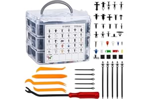 LESOLEIL Clips Remaches Plástico Coche, 970 Piezas Grapas Coche con 31 Común Tamaños Clips de Sujeción Universales y Herramienta de Fijación de Remaches para Parachoques Automóviles