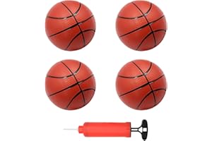 Coriver Mini Basketball- Kleine Aufblasbare Basketball Klein mit Pumpe, 14cm Poolbälle Beach Balls für Party Indoor Outdoor Spiel, Sportspiel für Kinder und Erwachsene