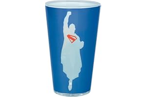 Paladone DC Comics Superman Vaso de cristal de 440 ml con licencia oficial, cristalería para fans de los superhéroes, regalo divertido y producto promocional inspirado en la película