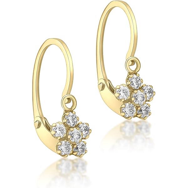 Carissima Orecchini A Bottone Con Fiore – Oro Giallo 9 Carati (375) – 7.5 Mm – Eleganti Italiani