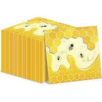 JeVenis Bienen-Servietten, 20 Stück – Süße Einweg-Servietten Für Bienen-Party, Babyshower & Deko