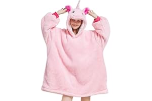IVYH Ponadwymiarowy koc z kapturem, przenośny koc Sherpa zimowy ciepły przytulny koc do oglądania telewizji ze słodkim zwierzęciem bluza z kapturem dla dziewcząt kobiet dorosłych nastolatków