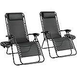 Straame Garden | Zero Gravity Chair | Set of 2 | Heavy Duty Textoline | Outdoor & Garden Sunloungers | Reclining & Folding Ch