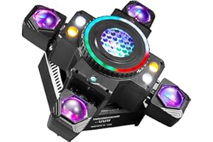 KRYVELLA Moving Head Led 150W discolicht partylicht RGBW Bühnenlicht rotation Soundaktivierter Lichteffekt mit 4 Lichtarmen für DJ Bar Party Hochzeit Club Scheinwerfer
