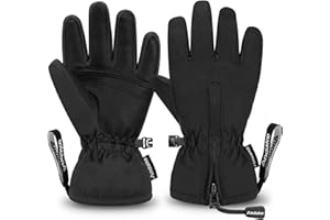 Andake Guanti da Sci per Bambini 2-10 Anni Guanti da Neve Bambino Invernali Impermeabili Guanti Caldi per Bambini Inverno Ragazzi e Ragazze