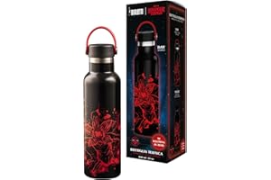 Bialetti Botella térmica Stranger Things, 600 ml – brilla en la oscuridad, mantiene la temperatura, no apta para lavavajillas