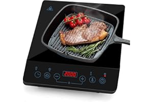 ​​Aigostar Placa Inducción Portátil 2000W | Ultrafina Placa de Inducción + 10 Niveles (60-240°C) | Temporizador 180 Min | Pantalla Táctil LED | Bloqueo Niños y Protección Antisobrecalentamiento​