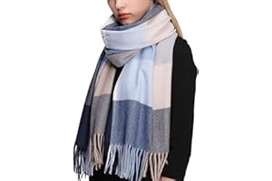 RIIQIICHY Plaid Echarpe Femme Pashmina Chale Etoles Hiver Chaud Grosse Grande Echarpes Foulards Cadeau Noel Anniversaire