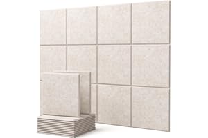 KUCHOOW Insonorizacion Acustica Pared, 12 Piezas Paneles Acústicos Decorativos, Paneles Insonorizacion Alta Densidad para Tratamiento Acústico (30x30x0.9cm)