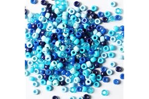 VOOMOLOVE 1000 PCS Dark Blue Mix 6x9mm Pony Beads for Bracelets, Hair Braids, and Crafts - Plastic Hair Beads (Dark Blue Mix-1000)